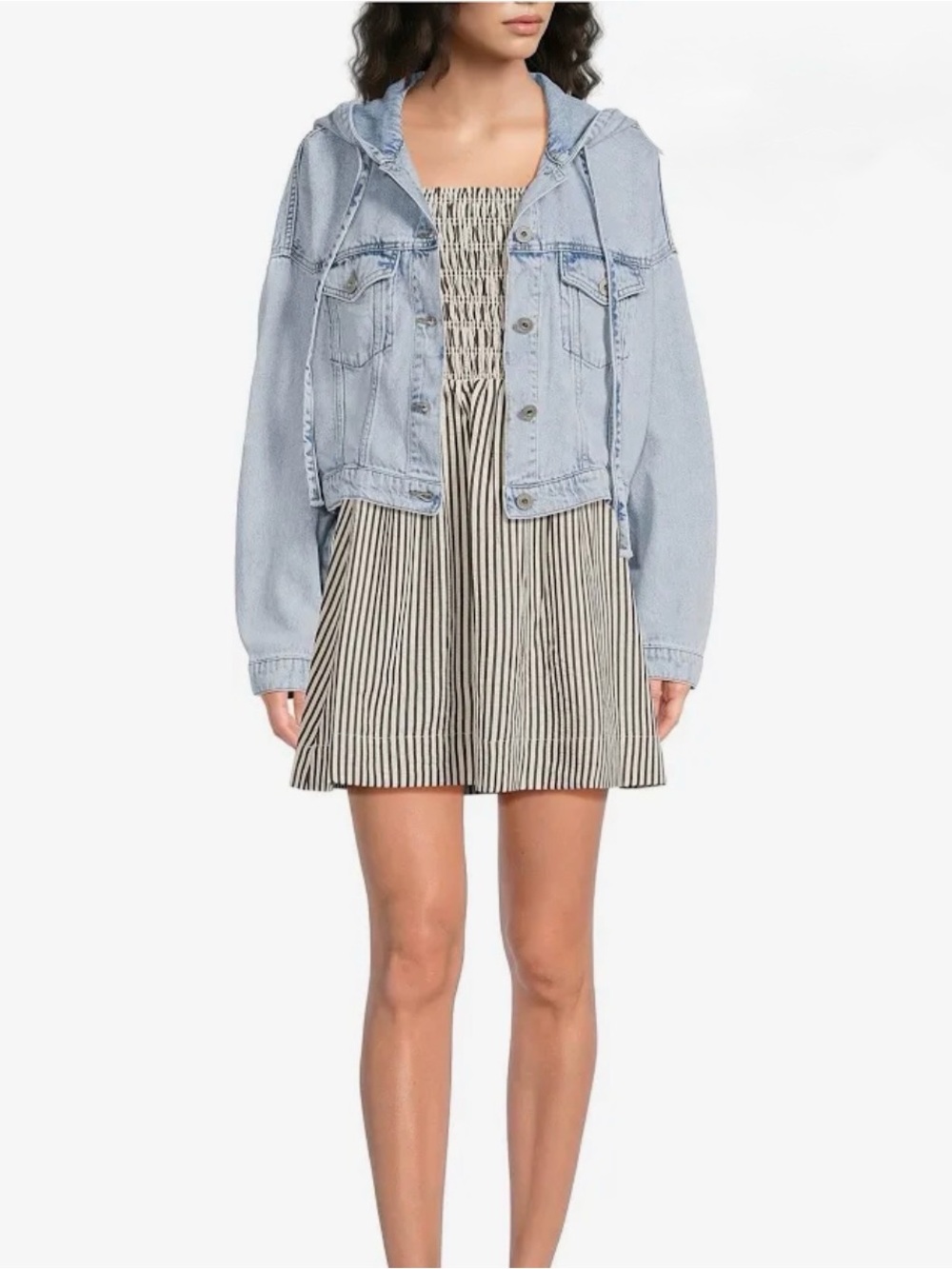 NWOT Every Hooded Denim Jacket